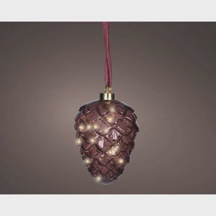 Lumineo micro LED dennenappel papier - binnen - warm wit