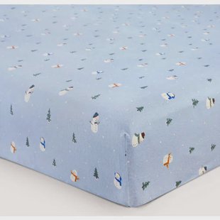 NOUS Kids flanellen hoeslaken blauw