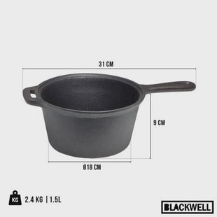 Blackwell Sauspan gietijzer 18x9cm 1,5L