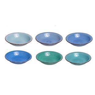 Cookinglife Diepe Borden / Pastaborden Delice Blauw ø 21 cm - 6 stuks