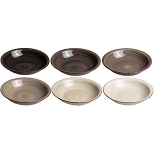 Cookinglife Diepe borden / Pastaborden Delice Grijs ø 21 cm - 6 stuks