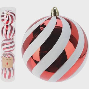 Home & Styling Collection Kerstbal polystyreen rood - 5 stuks (ø8 cm)