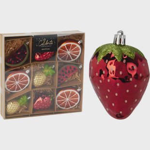 Home & Styling Collection kerstornamenten fruit 9 stuks