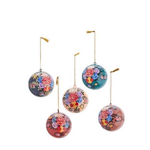 Madam Stoltz kerstballen papier papier-maché (set van 5) (ø cm)