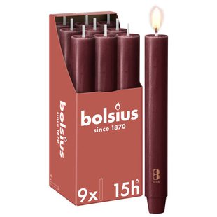 Bolsius brede dinerkaars (Ø3x23 cm) (set van 9)