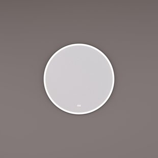 Spiegel Hipp Design SPV 13000 Rond 60x60 cm Met Frame Mat Zwart Met Verlichting Incl. Spiegelverwarming