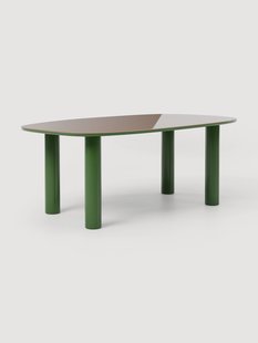 Organische eettafel Beni met glazen blad, 200 x 110 cm