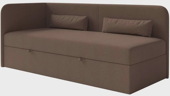 Jeugdbed Cambrils chenille links 90 x 200 cm met opbergruimte | NADUVI Collection