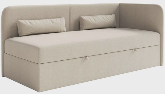 Jeugdbed Cambrils chenille rechts 90 x 200 cm met opbergruimte | NADUVI Collection