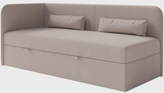 Jeugdbed Cambrils chenille links 90 x 200 cm met opbergruimte | NADUVI Collection