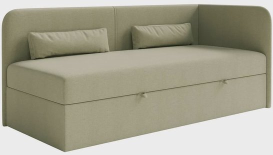 Jeugdbed Cambrils chenille rechts 90 x 200 cm met opbergruimte | NADUVI Collection