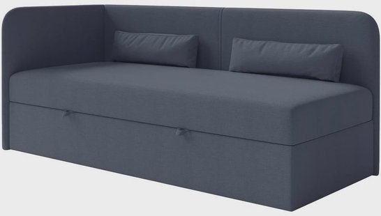 Jeugdbed Cambrils chenille links 90 x 200 cm met opbergruimte | NADUVI Collection