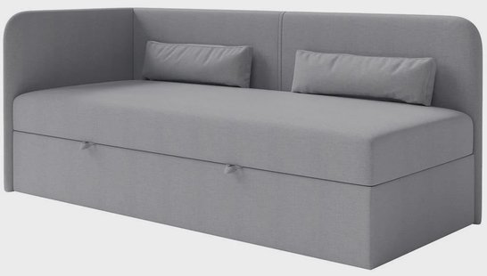 Jeugdbed Cambrils chenille links 90 x 200 cm met opbergruimte | NADUVI Collection