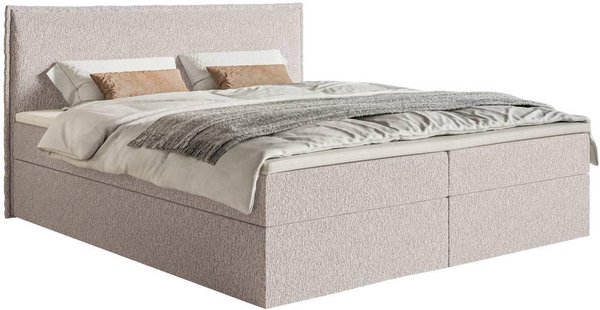 Boxspring Esmay chenille met opbergruimte en topper 140 x 200 cm | NADUVI Collection