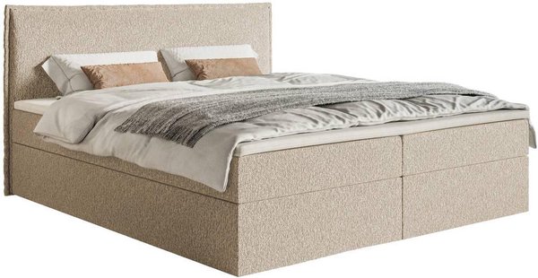 Boxspring Esmay chenille met opbergruimte en topper 140 x 200 cm | NADUVI Collection