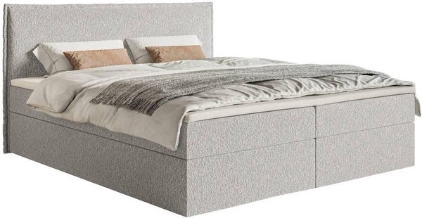 Boxspring Esmay chenille met opbergruimte en topper 160 x 200 cm | NADUVI Collection
