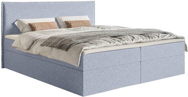 Boxspring Esmay chenille met opbergruimte en topper 160 x 200 cm | NADUVI Collection