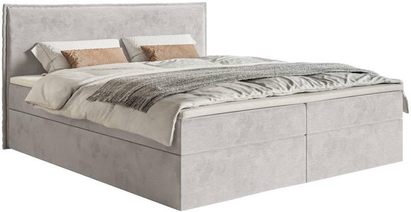 Boxspring Esmay velvet met opbergruimte en topper 140 x 200 cm | NADUVI Collection