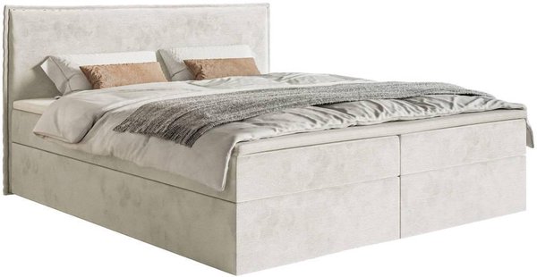 Boxspring Esmay velvet met opbergruimte en topper 180 x 200 cm | NADUVI Collection