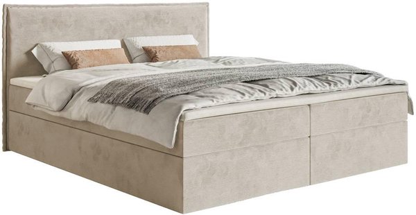 Boxspring Esmay velvet met opbergruimte en topper 180 x 200 cm | NADUVI Collection