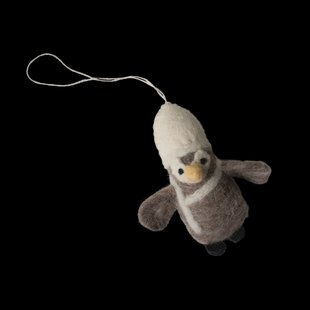 DBKD Hangende pinguïn decoratiehanger Beige-wit
