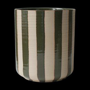 DBKD Line pot Ø14x16 cm Stripe Green