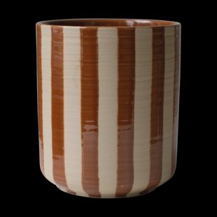 DBKD Line pot Ø14x16 cm Stripe nougat