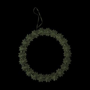 DBKD Papieren vlok krans decoratiekrans Ø35 cm Groen