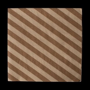 DBKD Stripe papieren servet 33x33 cm 20-pack Nougat