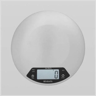 Brabantia Universeel Profile keukenweegsschaal digitaal, op batterijen, met kookwekker - Matt Steel