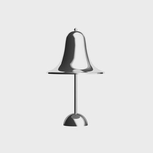 Pantop accu-tafellamp chroom Verpan - Woonkamer - Designer - Kunststof - Met lampenkap
