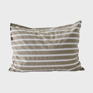 Tell Me More Tell Me More gestreept kussensloop katoen Olive, 50x60 cm