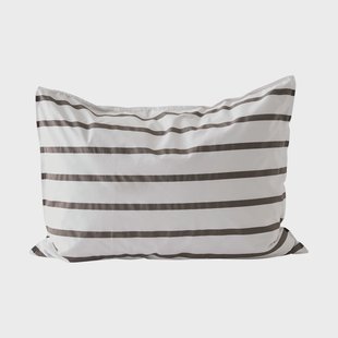 Tell Me More Tell Me More gestreept kussensloop katoen Taupe, 50x60 cm