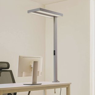 Arcchio LED klemlamp voor kantoor Logan, zilver, dimbaar, sensor