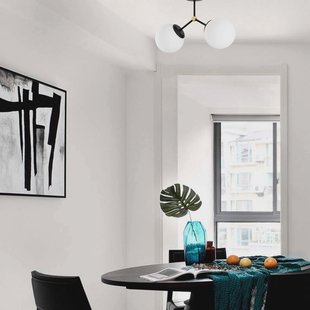 Opviq Plafondlamp Damar, zwart, glas, 2-lamps, lengte 44 cm