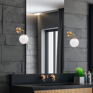 Opviq Wandlamp Viran, antiek goud, glas, hoogte 25 cm, E14