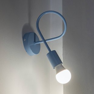 HELAM Wandlamp Oxford, lichtblauw, metaal, E27