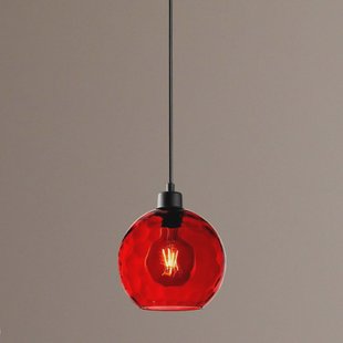 Opviq Hanglamp Benek, rood, glas, Ø 20 cm, E27