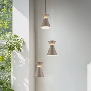 Helestra LED hanglamp LUK, 3-lamps, bruin, dimbaar