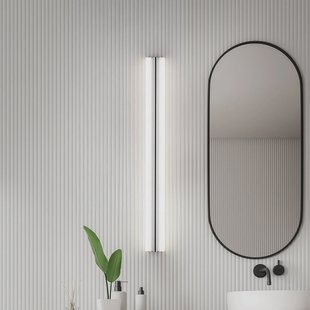 Helestra LED spiegellamp LOOM, lengte 90 cm, chroom, IP44