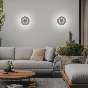 Helestra LED buiten wandlamp BUD, dimbaar, lichtbruin, IP65