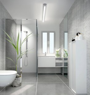 Helestra LED spiegellamp LOOM 2, lengte 120 cm, IP44, CCT