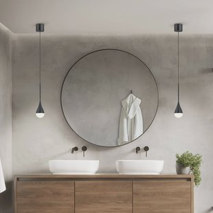 Helestra LED hanglamp DUC, zwart, IP44, Ø 7 cm