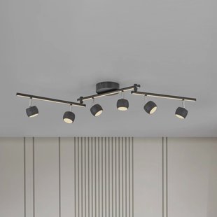 JUST LIGHT. GmbH JUST LIGHT. LED plafondspot Jarik, 6-lamps, zwart, 3.000 K