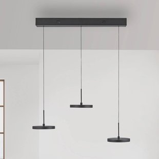 JUST LIGHT. GmbH JUST LIGHT. LED hanglamp Plata, zwart, 3-lamps, 3.000 K