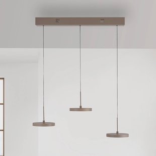 JUST LIGHT. GmbH JUST LIGHT. LED hanglamp Plata, zandkleurig, 3-lamps, 3.000 K