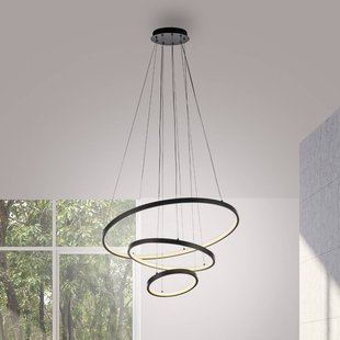 JUST LIGHT. GmbH JUST LIGHT. LED hanglamp Cerchi, zwart, 3.000 K