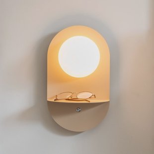 IT´S ABOUT ROMI IT'S ABOUT ROMI wandlamp Tokyo, beige, stekker, opbergvak
