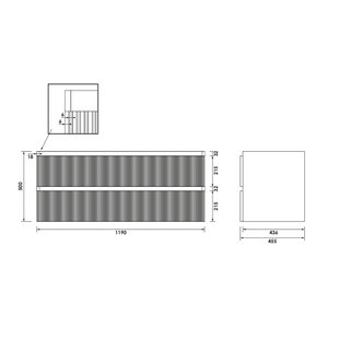 BRAUER Joy Wavy Onderkast 120 Met 2 Softclose Lades Greeploos En 1 Sifon Uitsparing Forest Cacao