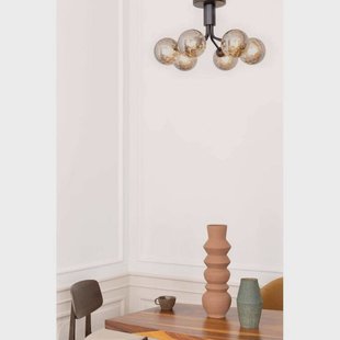 Nuura Aps Nuura plafondlamp Apiales 6, zwart/rookgrijs, Ø 50 cm